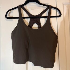Athleta Intentions Crop Sports Bra in Truffle, Size XL